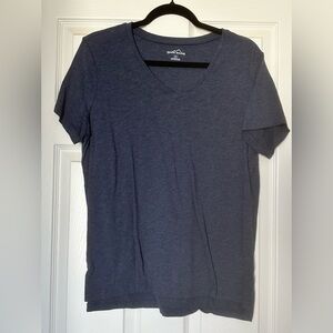 Eddie Bauer Navy V-Neck Short Sleeve Tee